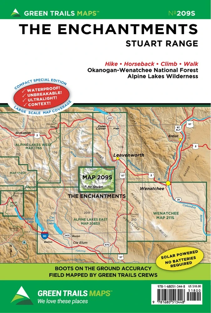 Green Trails Map 209S - The Enchantments: Stuart Range 1 Green Trails Map 209S - The Enchantments: Stuart Range